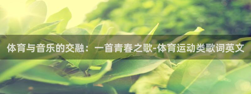 三亿体育网页版：体育与音乐的交融：一首青春之歌-体育运动类歌词英文
